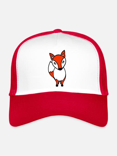 Renard Renard roux Animal sauvage Intelligent Habitants de la forêt - Casquette trucker  - blanc/rouge - Devant