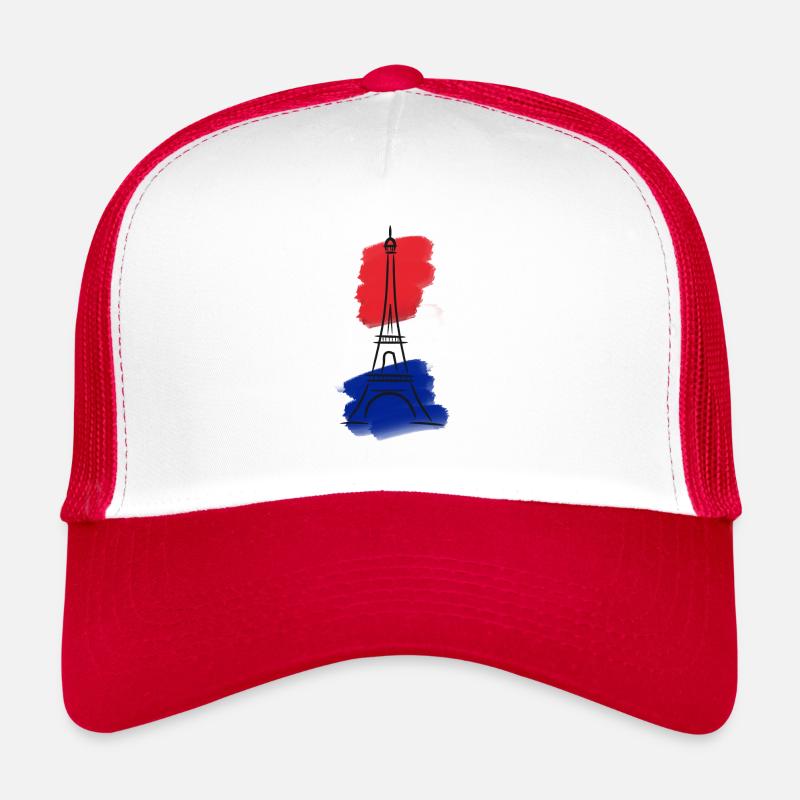 Eiffelturm - Trucker Cap - Weiß/Rot
