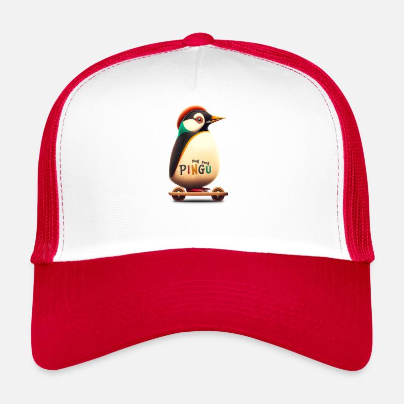 Ping Peng PINGU 2 - Casquette trucker  - blanc/rouge
