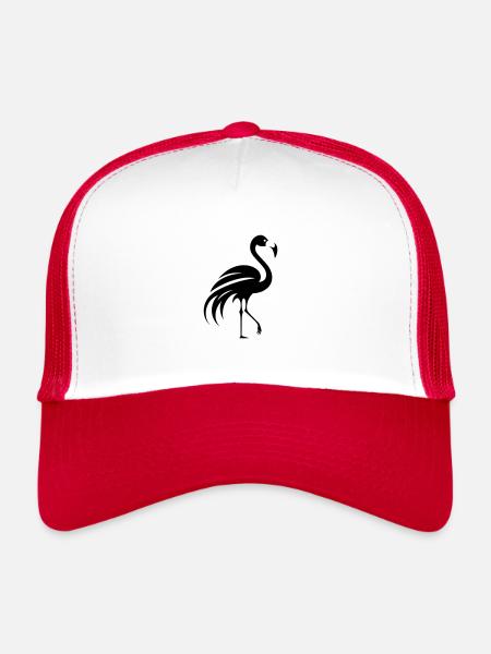Flamant rose - Casquette trucker  - blanc/rouge - Devant