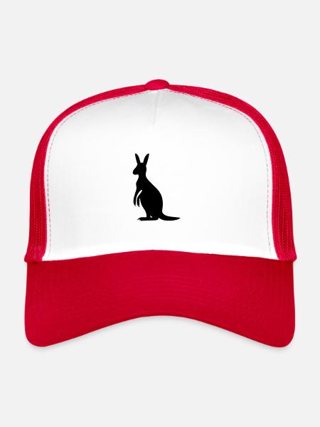 kangaroo - Trucker Cap - white/red - Front