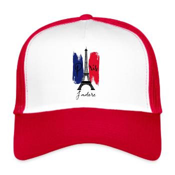 Paris I love it - Trucker Cap - white/red - Front