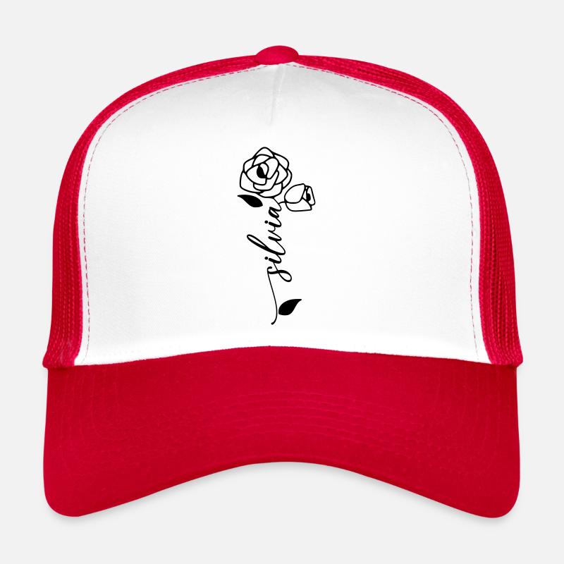 Silvia Nom Prénom Nom Fleur Casquette trucker 