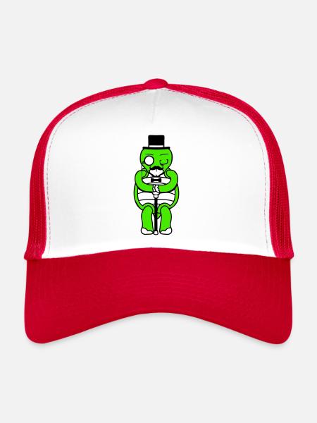 Mr. Turtle Sir Mr. Gentleman Empire Top Hat - Trucker Cap - white/red - Front