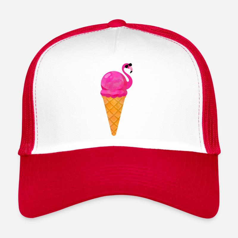 Ice Eiscreme Waffeleis Eiskugel Flamingo Eis Trucker Cap