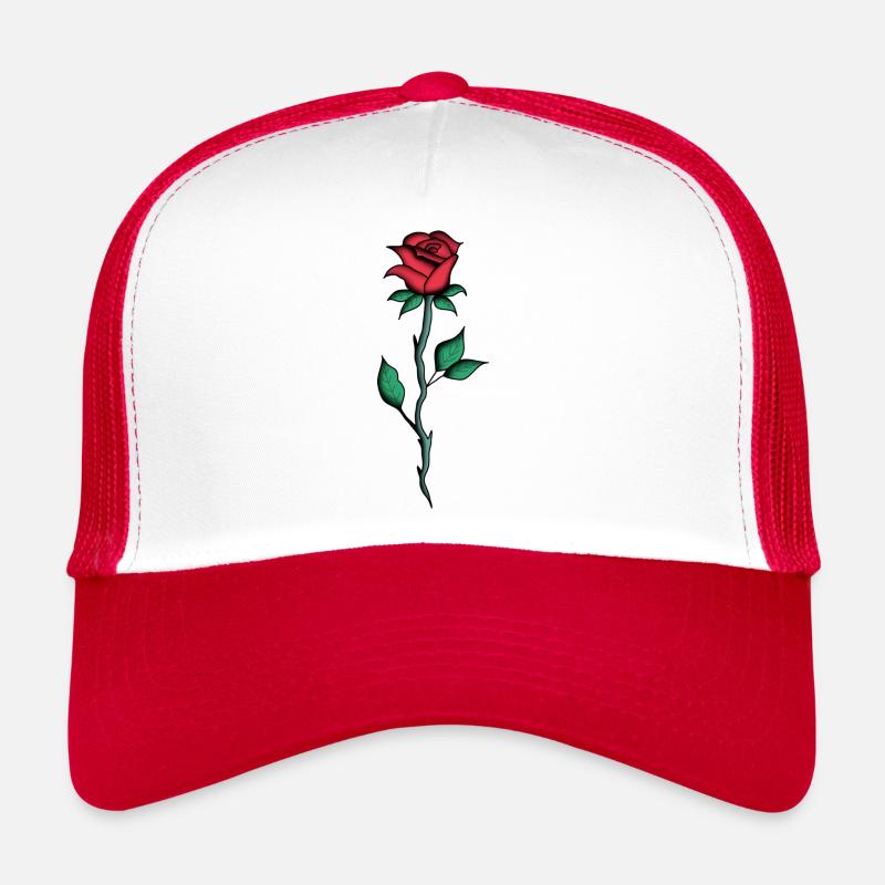 Rote Rose - Zeichnung, Kunst Trucker Cap