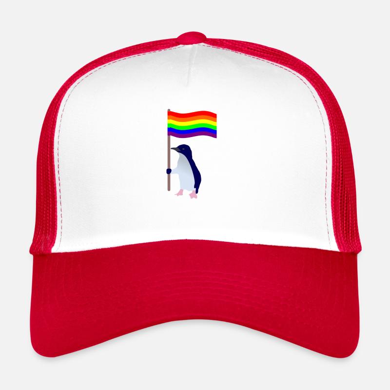 Pingouin avec le drapeau LGBT Casquette trucker 