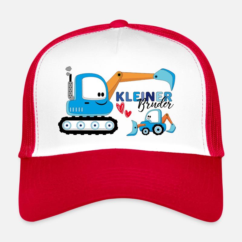 Kleiner Bruder Bagger - Trucker Cap - Weiß/Rot