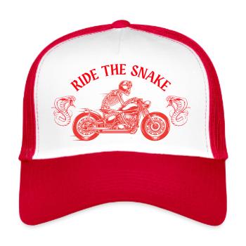 VINTAGE MOTORCYCLE CAP FEAST OF THE FATHERS CHEAP ⭐⭐⭐ - Trucker Cap - white/red - Front