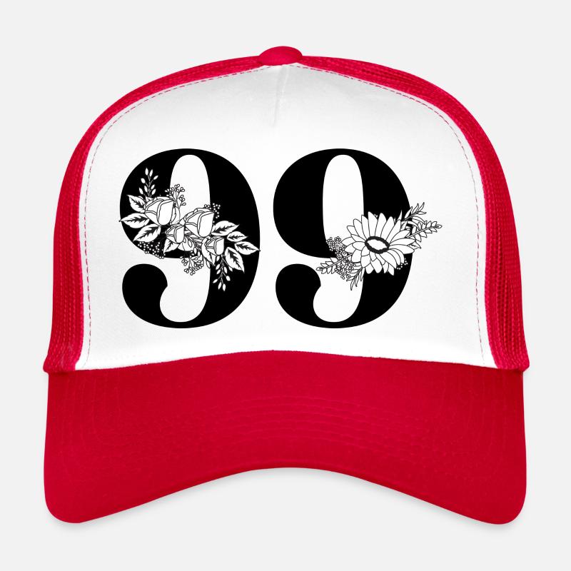 Nummer 99 Schwarze Blumen - 99. Blumengeburtstag Trucker Cap