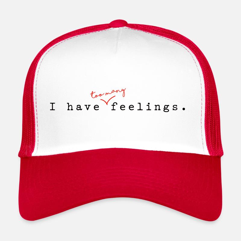 J’ai des sentiments. - Casquette trucker  - blanc/rouge