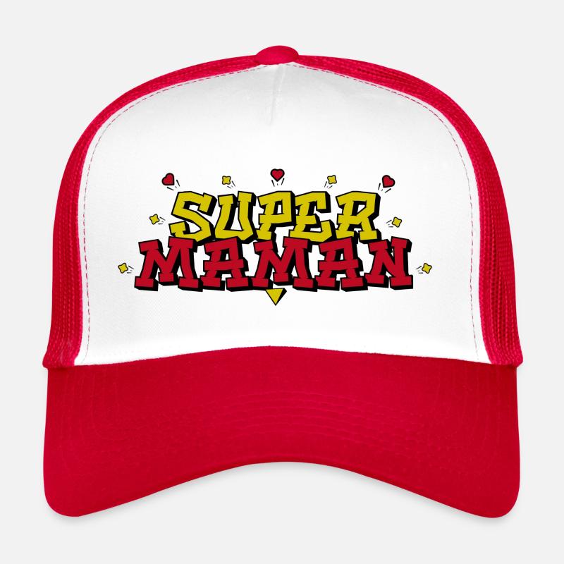 Super Maman Cœur Etoiles Casquette trucker 