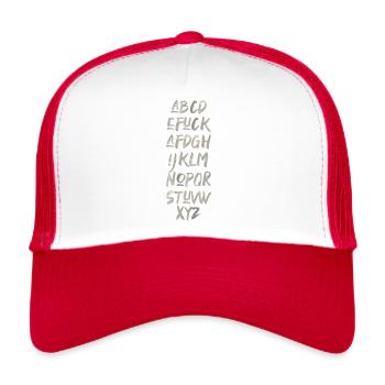 ABC Spruch fuck AFD Politik Wahlkampf Schrift - Trucker Cap - Weiß/Rot - Vorne