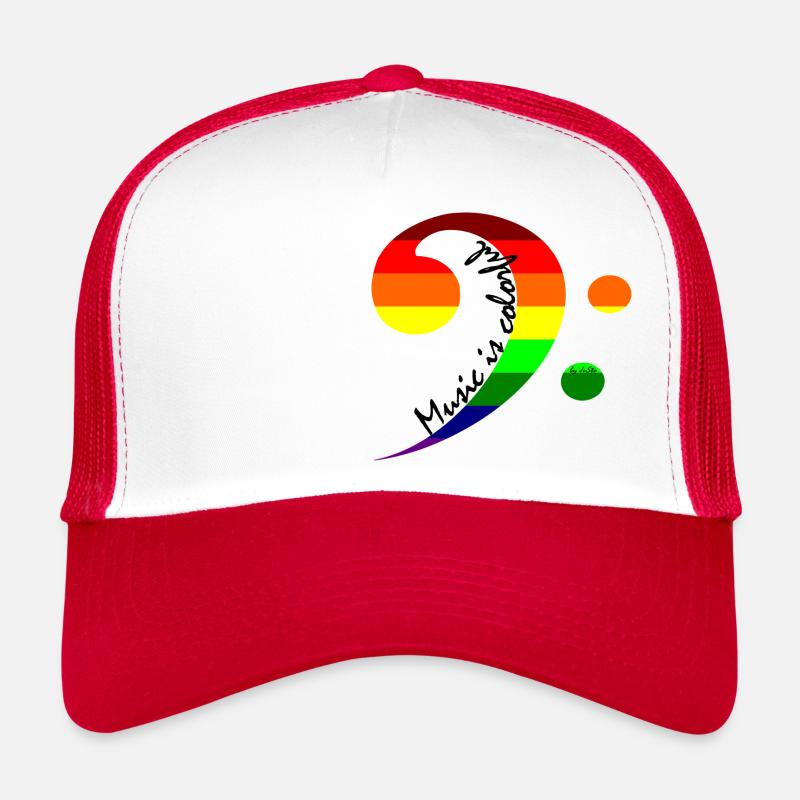 Bassschlüssel Regenbogenfarbe Regenbogenfahne Trucker Cap