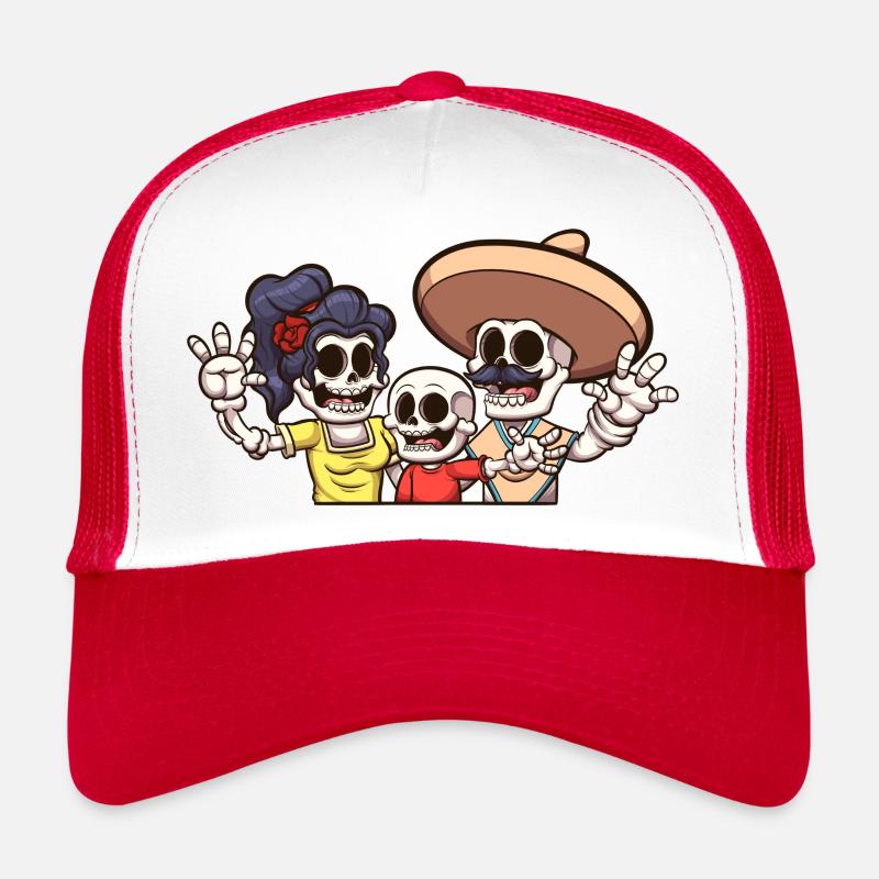 Mexican Skeleton Family Trucker Cap