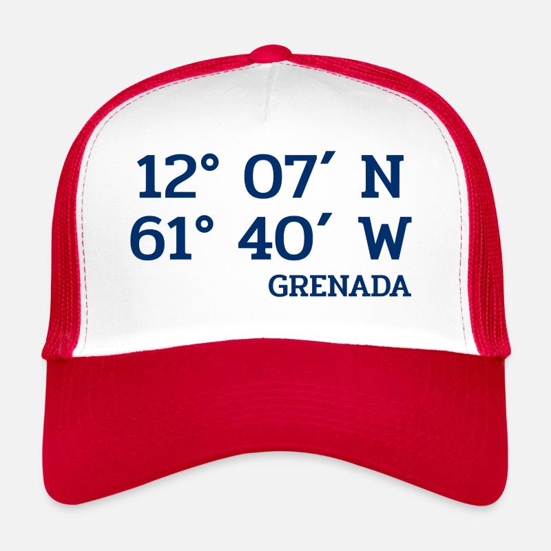 Grenada Coordinates - Koordinaten - Karibik Trucker Cap