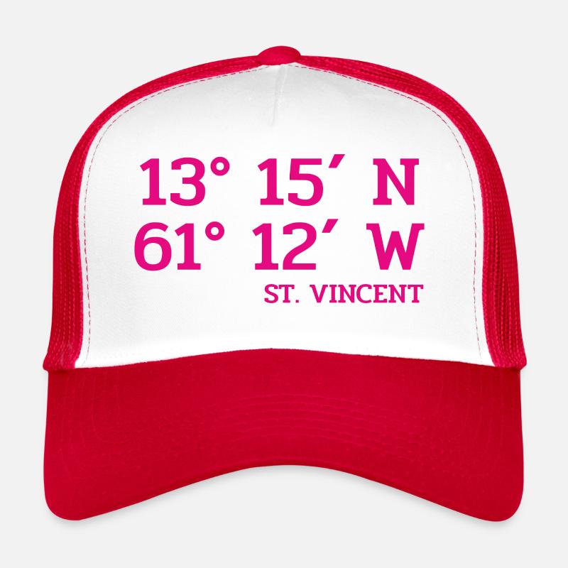 St. Vincent Coordinates - Koordinaten West Indies Trucker Cap