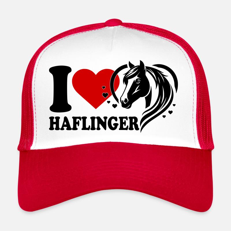 I love Pferd Haflinger - Trucker Cap - Weiß/Rot
