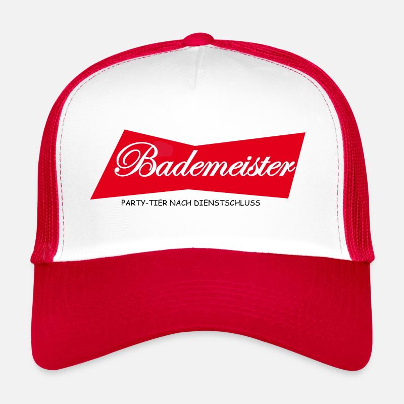 Bademeister - Trucker Cap - Weiß/Rot
