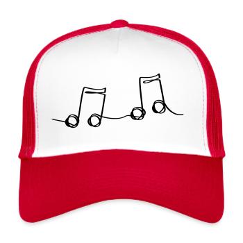 Musical sheet music notes pattern. Music - Trucker Cap - white/red - Front