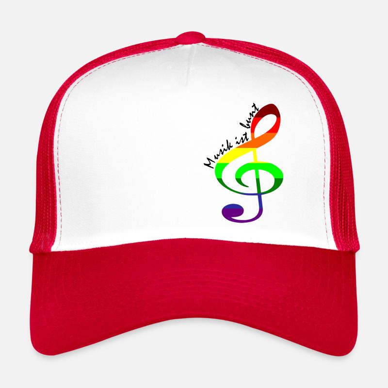 Notenschlüssel Regenbogenfahne Regenbogenfarben Trucker Cap