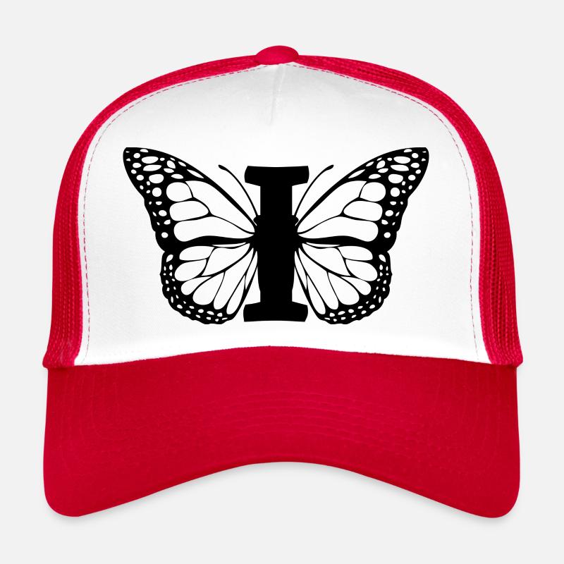 Buchstabe I Schmetterling Trucker Cap