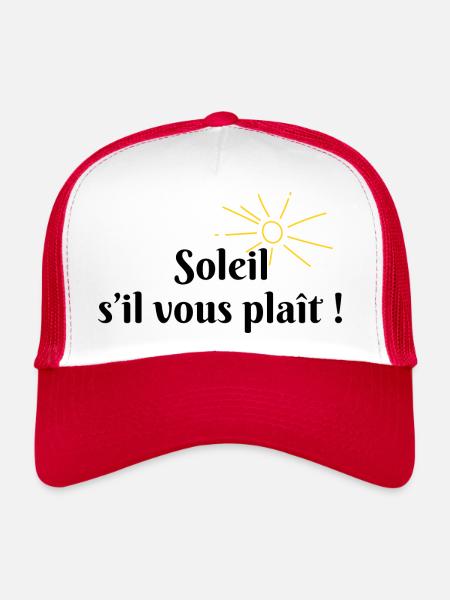 Soleil s’il vous plaît - Casquette trucker  - blanc/rouge - Devant