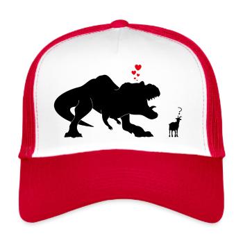 Verliebter T-Rex - Trucker Cap - Weiß/Rot - Vorne