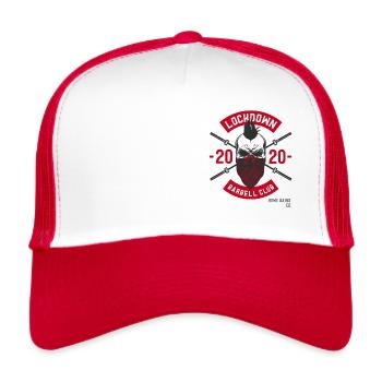 Lockdown Barbell Club - Trucker Cap - Weiß/Rot - Vorne