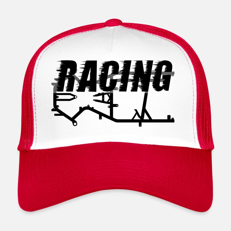 Kart frame with racing lettering Trucker Cap