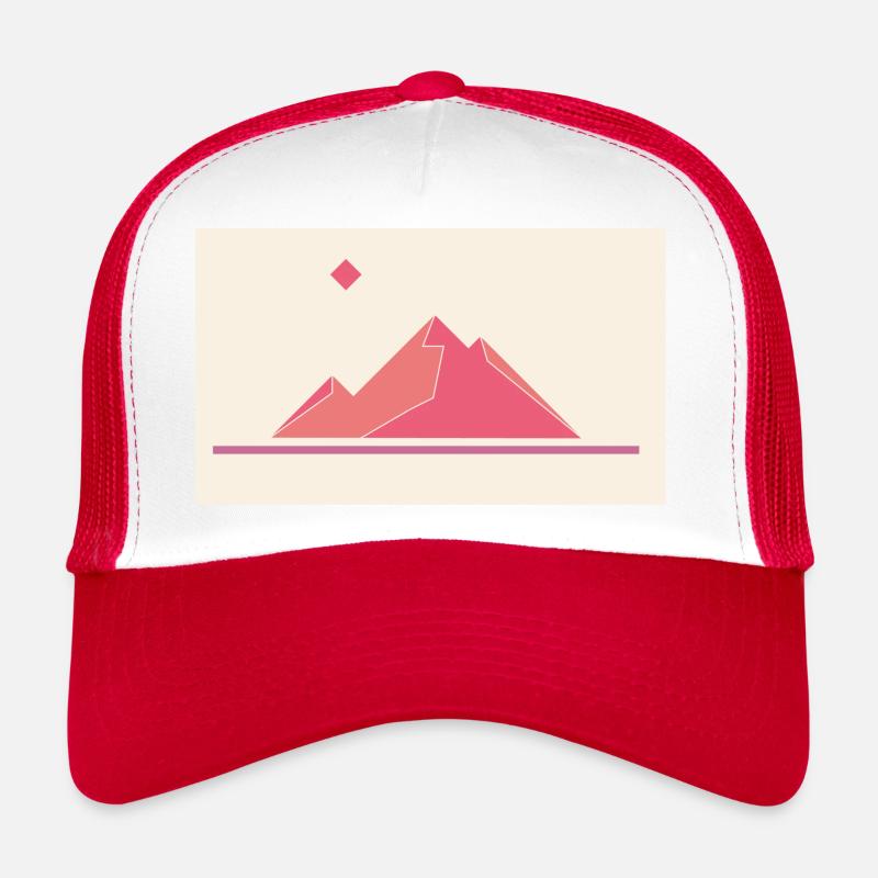 Rote Berge - Trucker Cap - Weiß/Rot