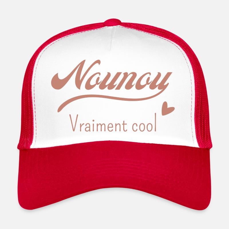 Nounou vraiment cool - Casquette trucker - blanc/rouge