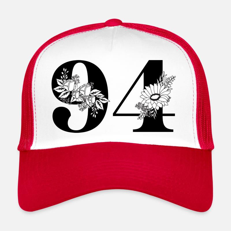 Nummer 94 Schwarze Blumen - 94. Blumengeburtstag Trucker Cap