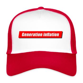 generation inflation - Casquette trucker  - blanc/rouge - Devant