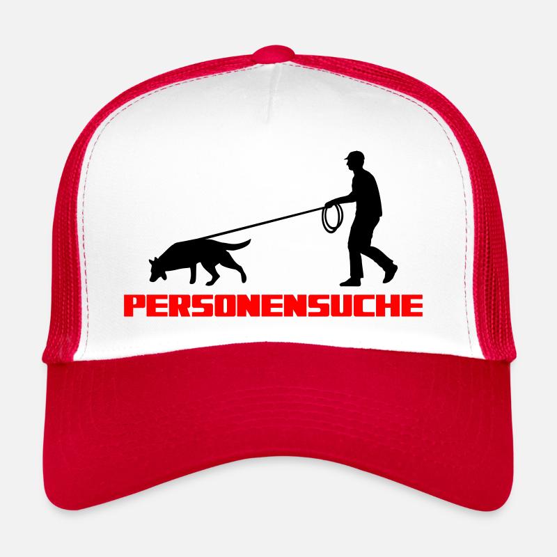 Les gens recherchent Mantrailing Man - Casquette trucker  - blanc/rouge