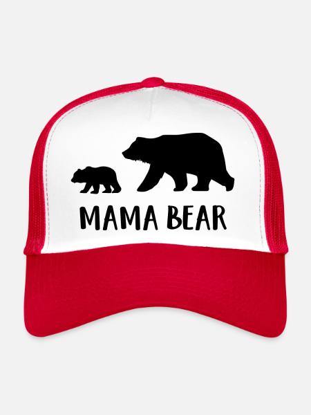 Mama Bear - Trucker Cap - white/red - Front