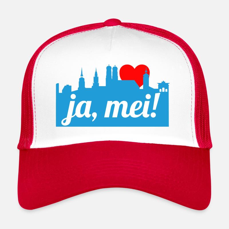 Ja mei! - Trucker Cap - Weiß/Rot