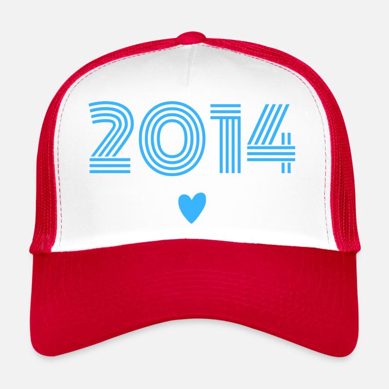 Né en 2014 garçon - Casquette trucker  - blanc/rouge