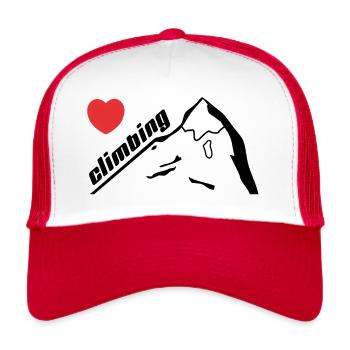 I Love Climbing - Trucker Cap - white/red - Front
