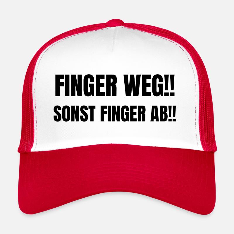 Finger weg sonst Finger ab Sticker - Trucker Cap - Weiß/Rot