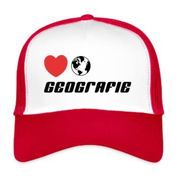 Ich Liebe Geografie - Trucker Cap - Weiß/Rot - Vorne