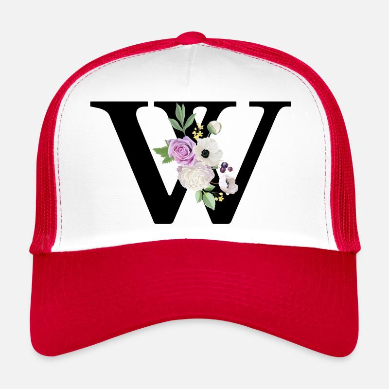 Lila floraler Buchstabe w Trucker Cap