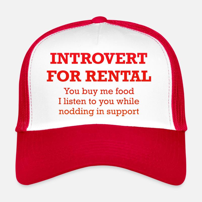 Introvert For Rental - Trucker Cap - white/red