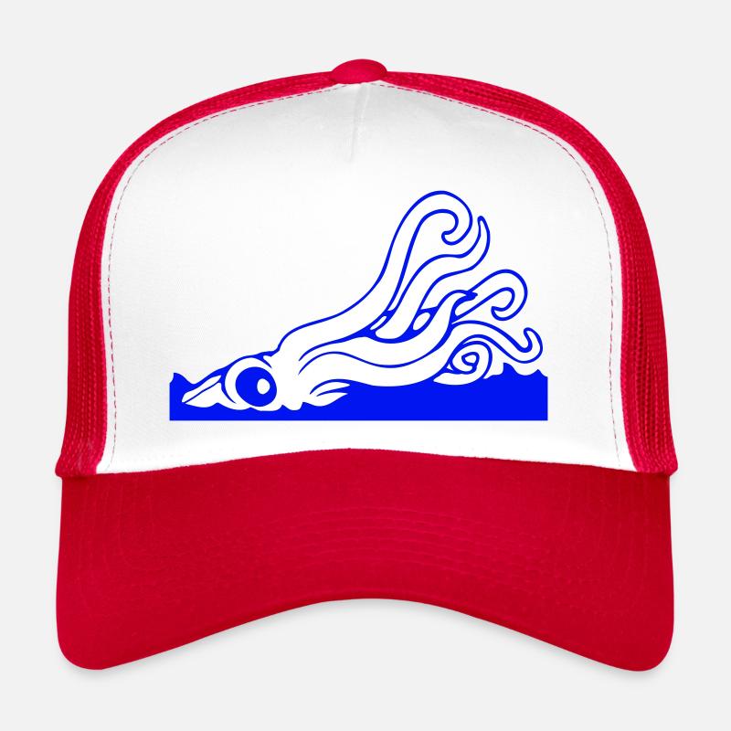 Pieuvre Attaque de tentacule de surface de l’eau Monstre marin Casquette trucker 