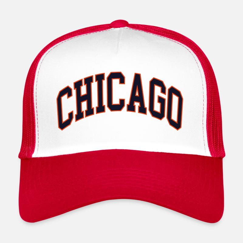 Chicago - Trucker Cap - Weiß/Rot
