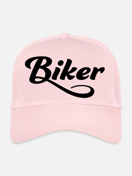 Biker - Casquette trucker  - rose pâle - Devant