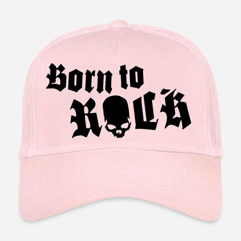 born_to_rock_skull_1c Trucker Cap