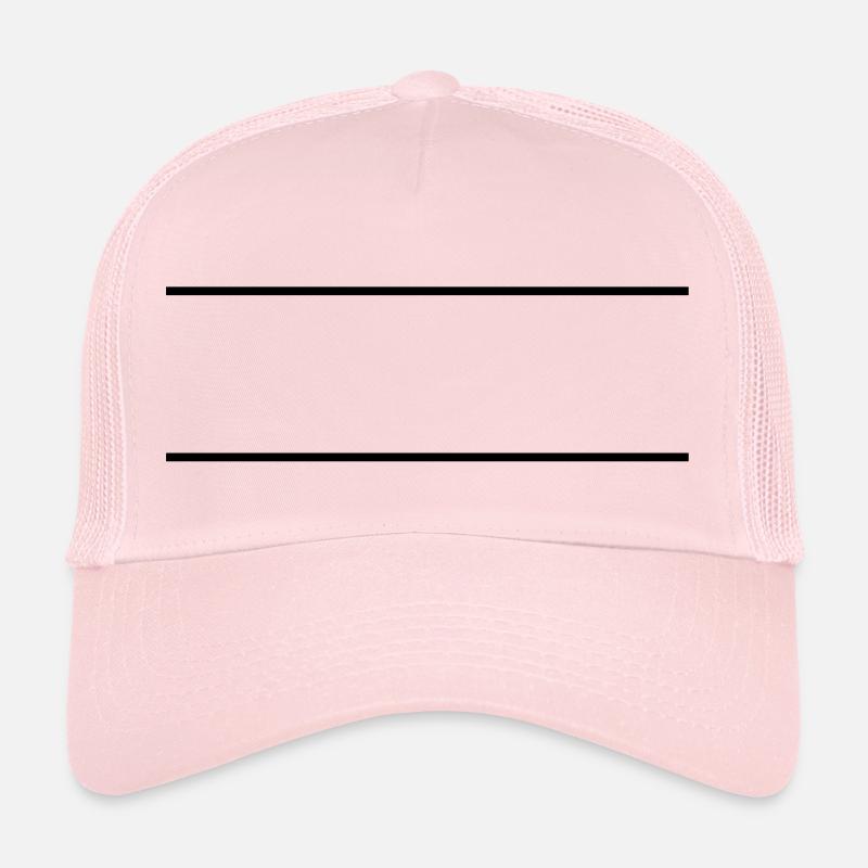 2 lignes horizontales l’une sur l’autre pour les noms de texte Casquette trucker 
