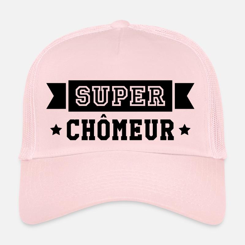 Chômeur / Travail / Chômage / Chomeuse / Emploi - Casquette trucker  - rose pâle
