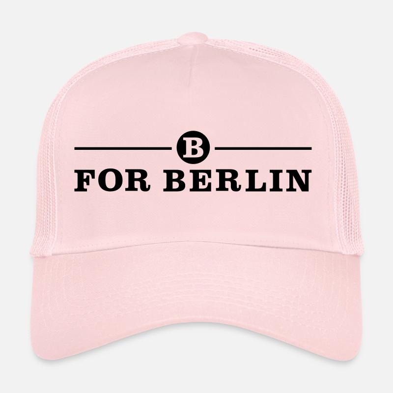 B for Berlin - black on grey - Mütze - Trucker Cap - Hellrosa
